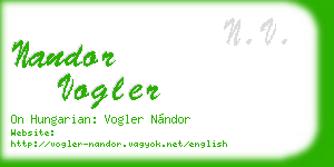 nandor vogler business card